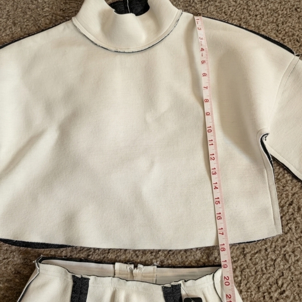 New Cream Two-Piece Set with Black Trim (INA Label) - Picture 2 of 7